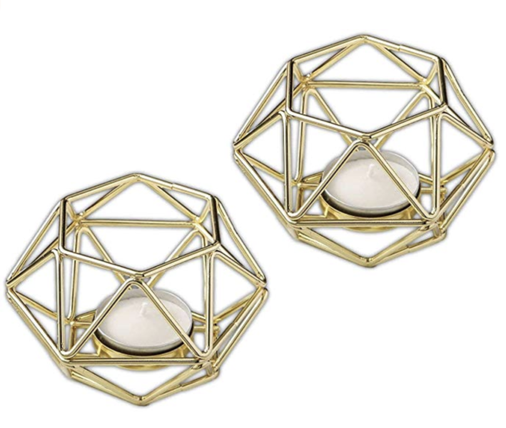 gold hexagon candle votives